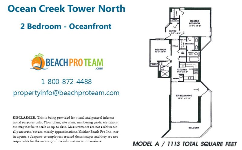 Ocean Creek Towers North Floor Plan A - 2 Bedroom Oceanfront